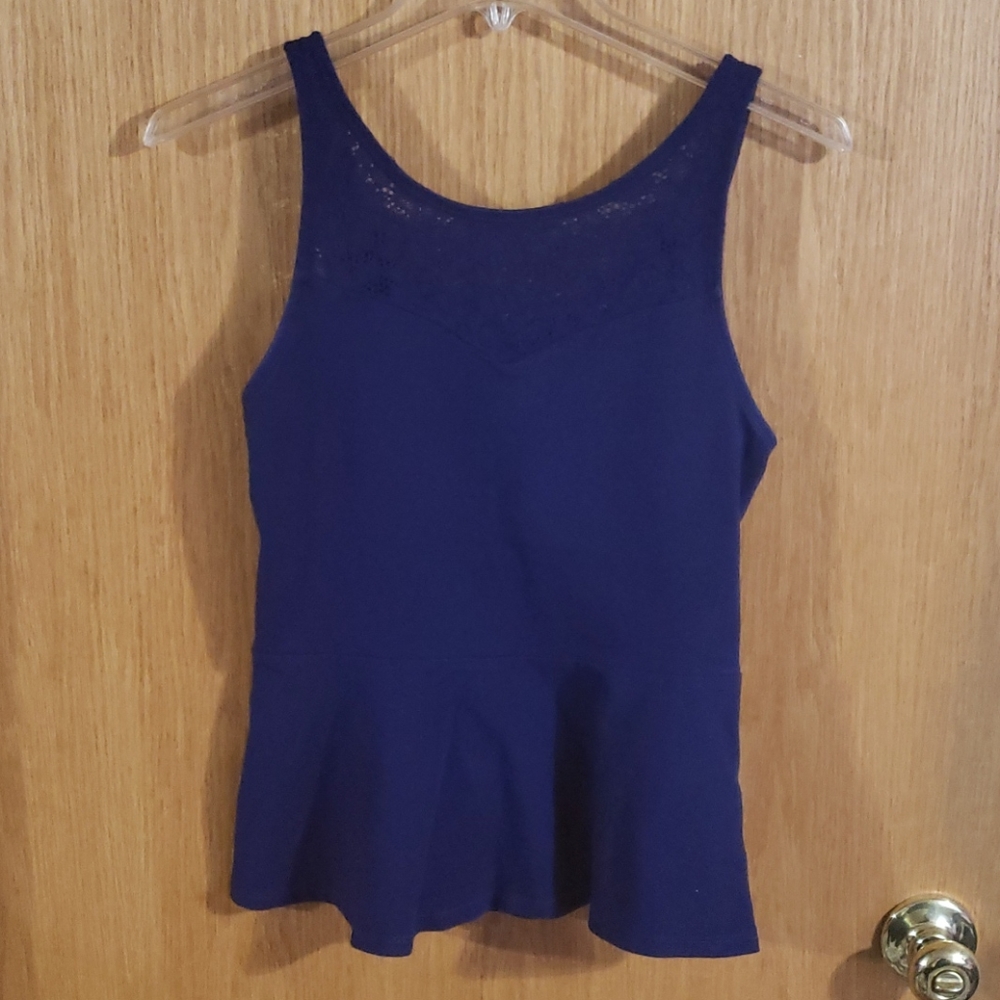 Express Navy Peplum Tank